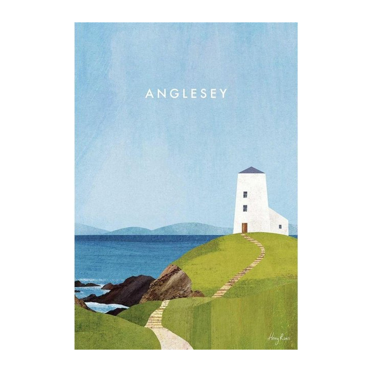 Henry Rivers Anglesey Twr Mawr Leuchtturm-Plakette aus Holz in Schwarz, Höhe: 59 cm - Bild 1
