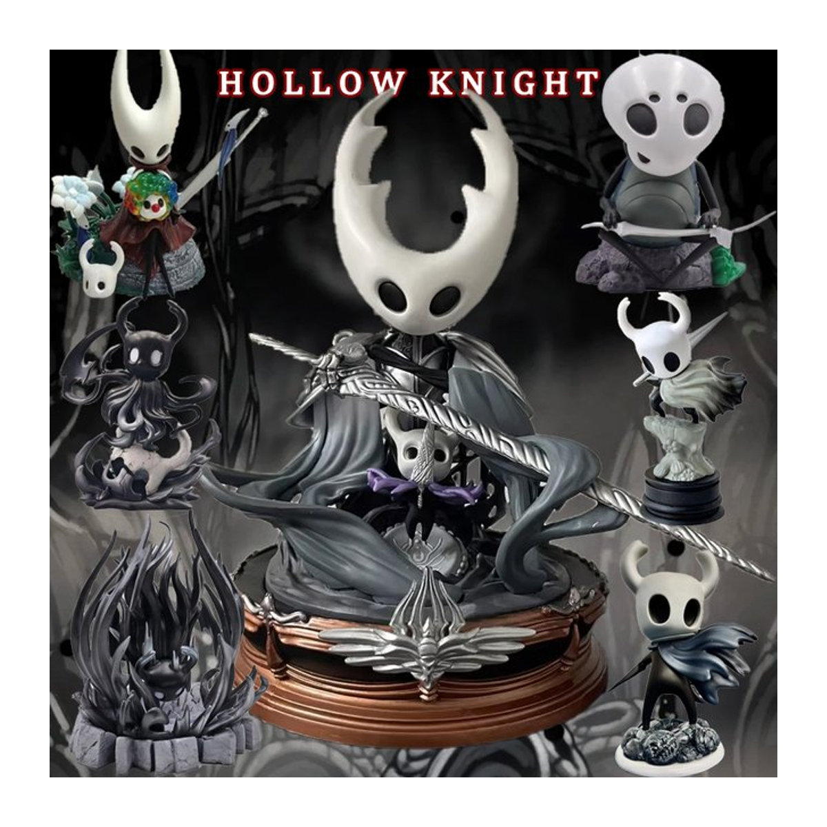 HEROCROSS Hollow Knight Actionfiguren Serie aus Kunstharz in Weiß als dekorative Sammlerfiguren und Desktop Ornament - Bild 1