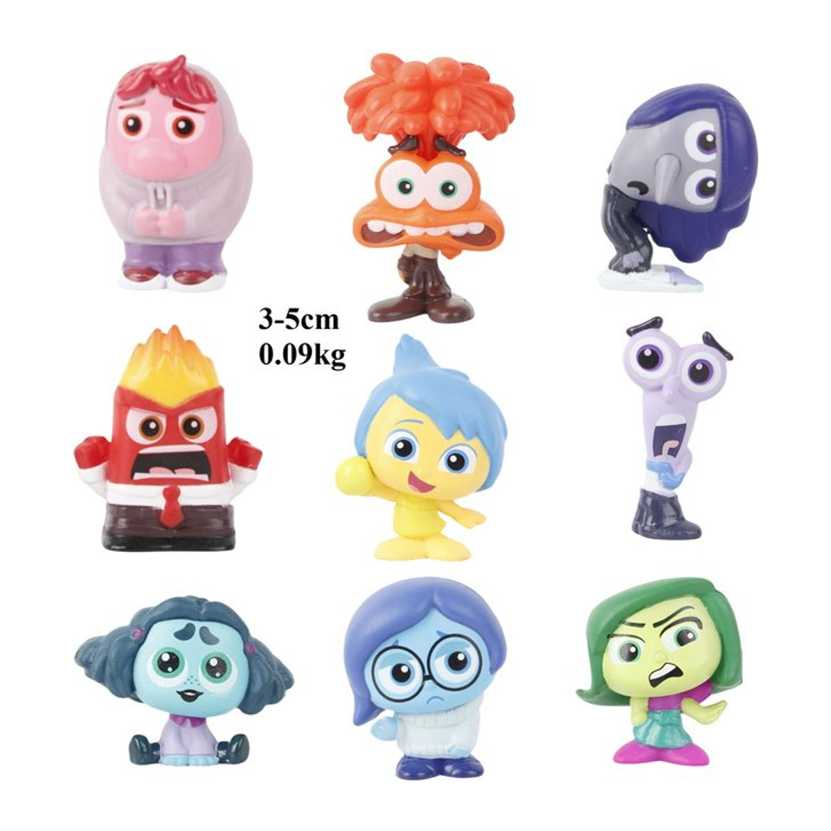 HEROCROSS Inside Out 2 Action Figuren Set aus 9 Teilen, Mehrfarbige Figuren von Freude, Traurigkeit, Wut, Ekel und Angst als Dekorative Schreibtisch Ornamente für Kinder - Bild 1