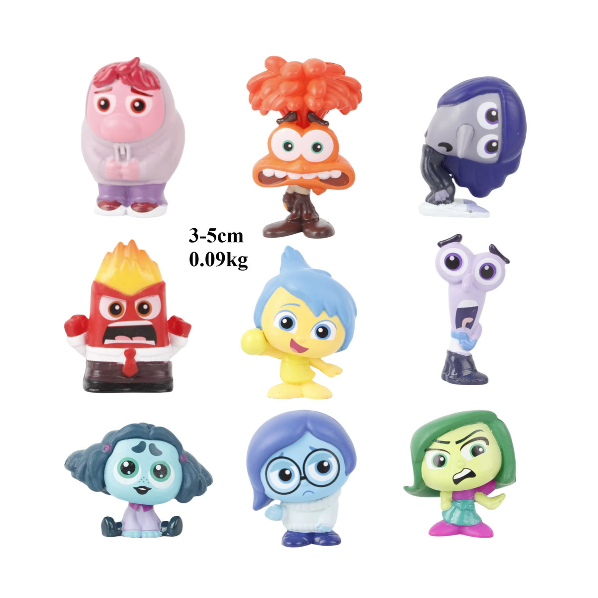 HEROCROSS Inside Out 2 Action Figuren Set aus 9 Teilen, Mehrfarbige Figuren von Freude, Traurigkeit, Wut, Ekel und Angst als Dekorative Schreibtisch Ornamente für Kinder - Bild 4