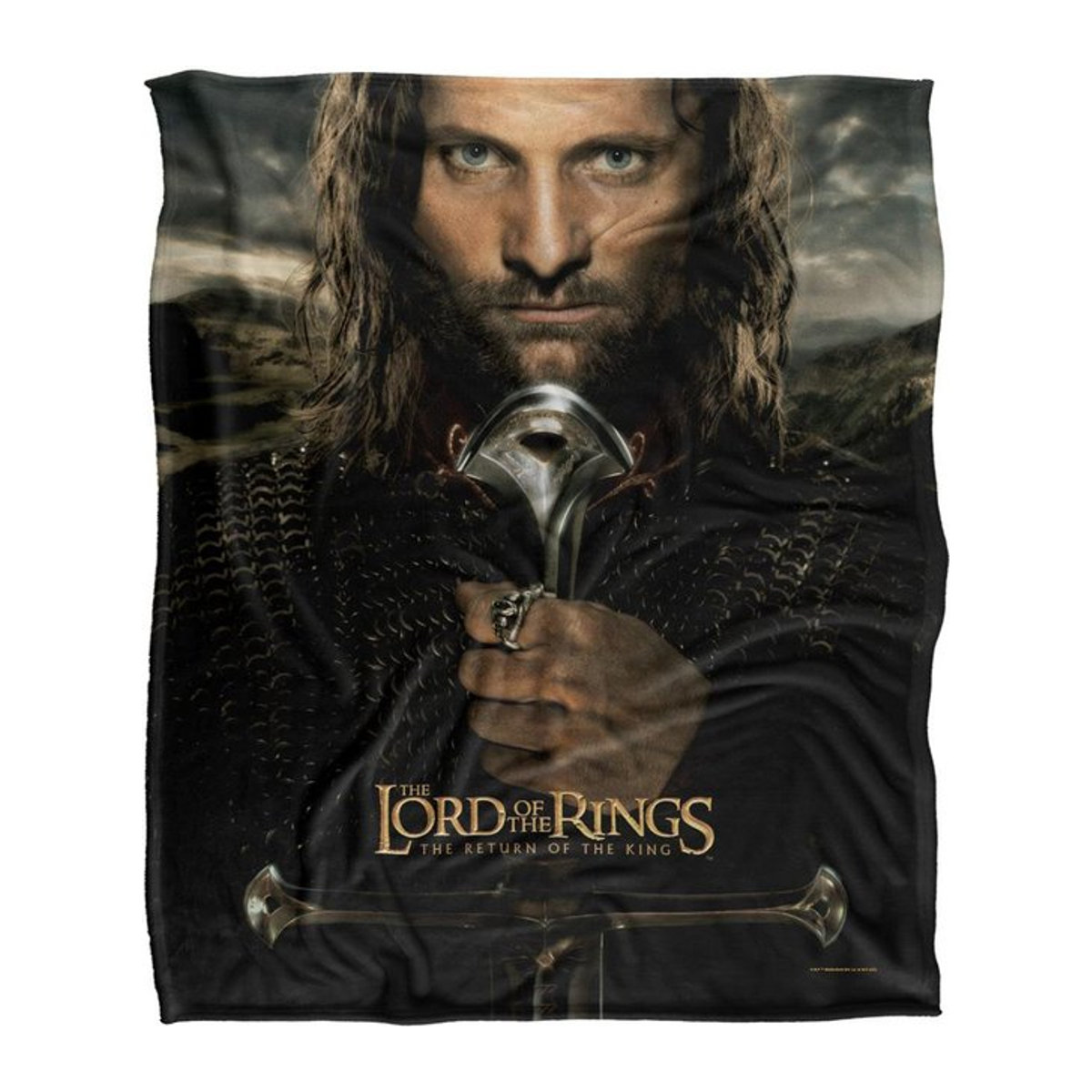 Herr der Ringe Aragorn Decke in Schwarz, One Size - Bild 1