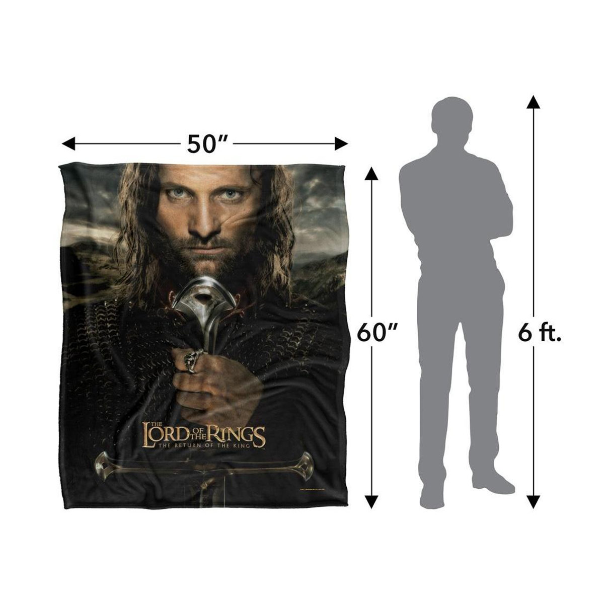 Herr der Ringe Aragorn Decke in Schwarz, One Size - Bild 2