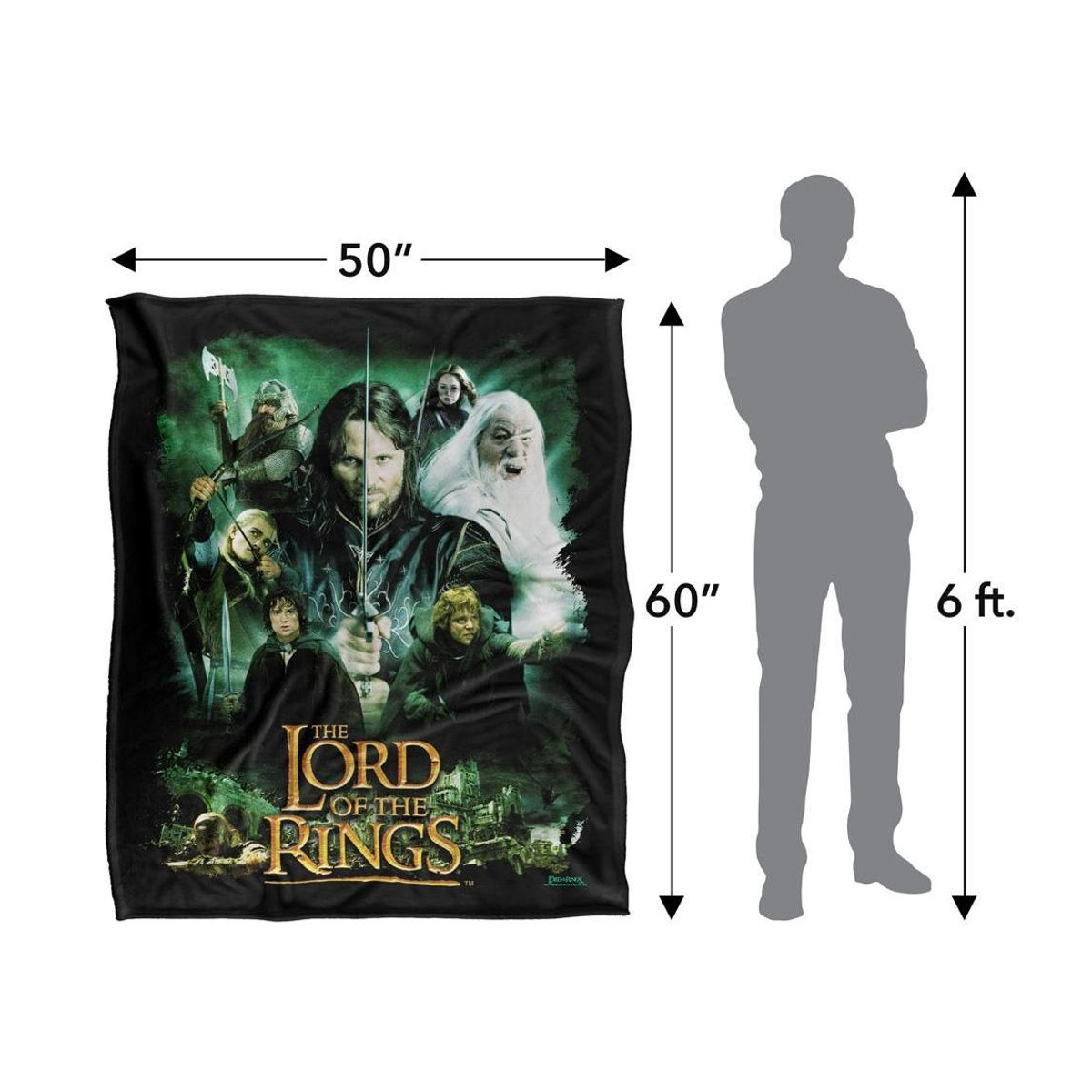 Herr der Ringe Gruppenfoto Decke in Schwarz, One Size - Bild 3