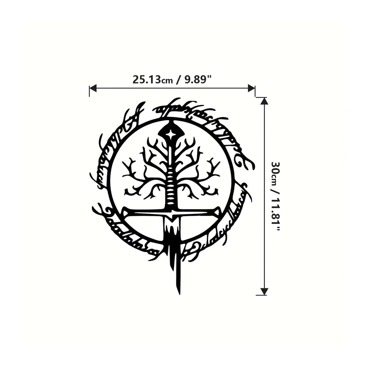 Herr der Ringe Metall-Wandkunst Eisen-Eid-Dekor von CIFBUY in Schwarz - Bild 2