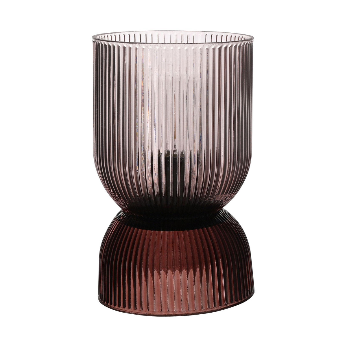 Hestia Batteriebetriebene Gebogene Glaslampe mit integriertem LED in Taupe und Braun, H x B x T: 21 x 12 x 12 cm - Bild 3