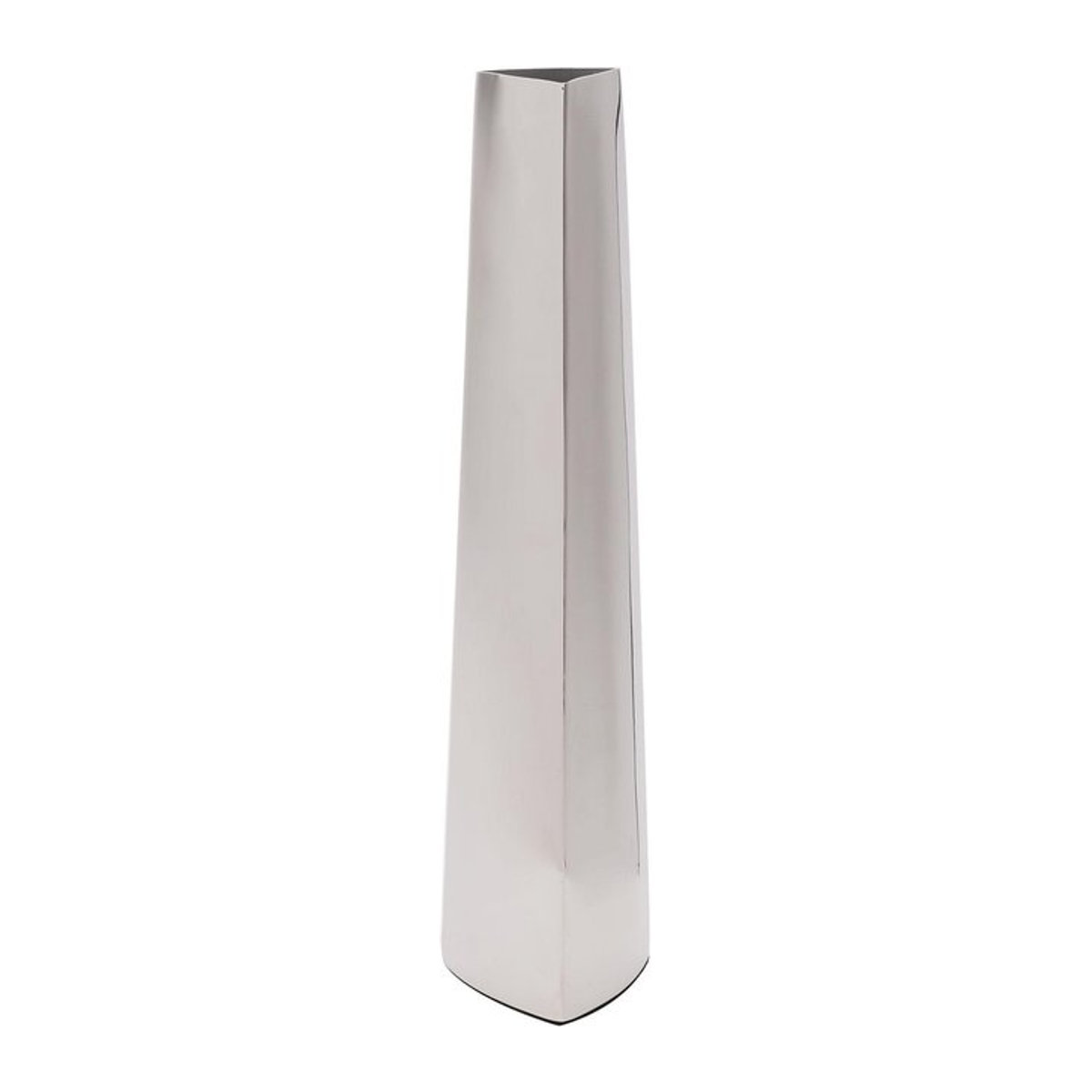 Hestia Blumenvase Silber Poliert mit konischer Form und geometrischem Design, Höhe: 33,5 cm, Breite: 8,0 cm, Tiefe: 7,5 cm - Bild 1