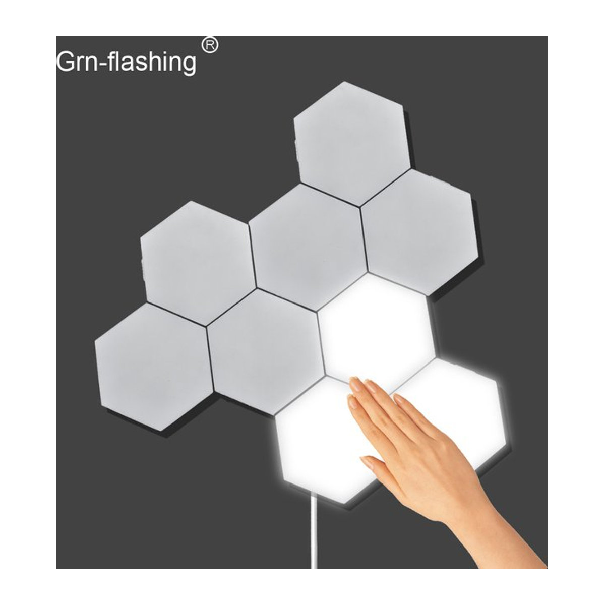 Hexagon LED Wandleuchte mit Touch Switch und DIY Splicing Funktion, moderne Smart Home Nachtlicht Lampe für Wohnzimmer und Gaming Zimmer, Weiß - Bild 1