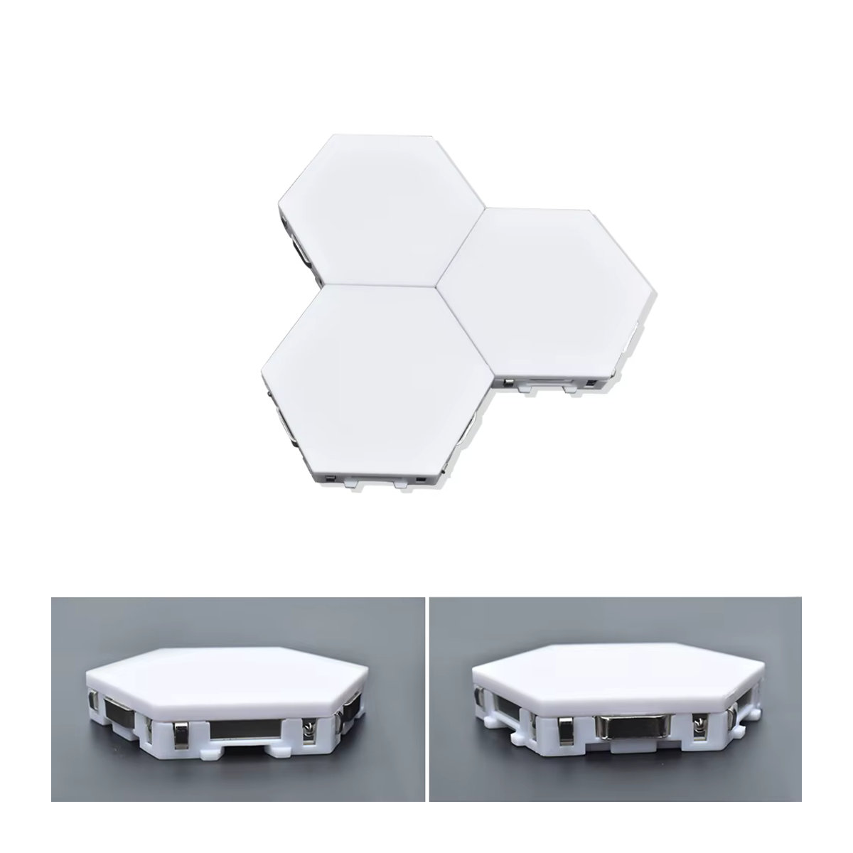 Hexagon LED Wandleuchte mit Touch Switch und DIY Splicing Funktion, moderne Smart Home Nachtlicht Lampe für Wohnzimmer und Gaming Zimmer, Weiß - Bild 3