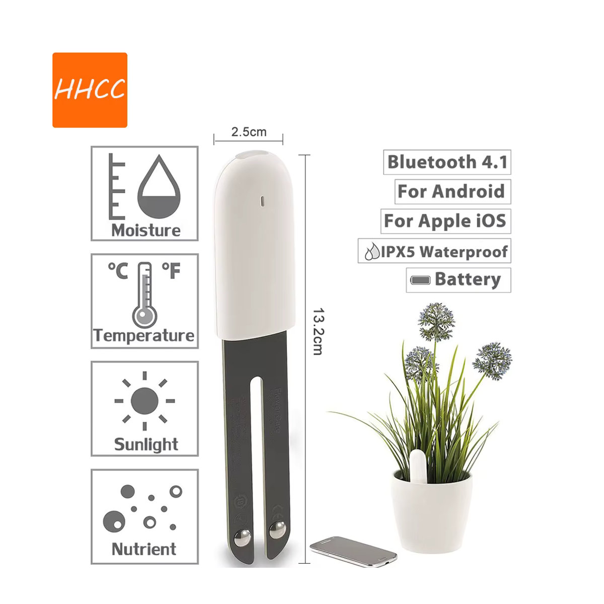 HHCC Flora Monitor Global Version Bodenwassertester Sensor für die Xiaomi Mijia App zur Pflanzenpflege - Bild 2