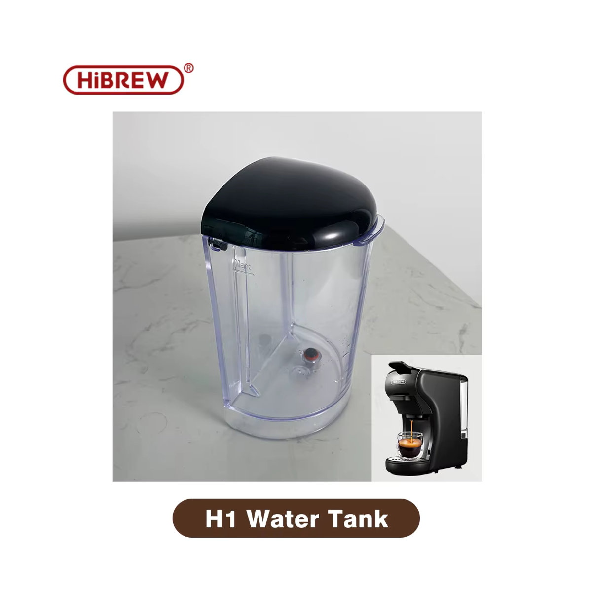 HiBREW Zubehör-Set für H7 Kaffeevollautomaten mit Kaffeebohnen-Trichter, 3-Loch-Dampfdüse und Wasserbehälter-Verbindung in Schwarz/Weiß - Bild 1