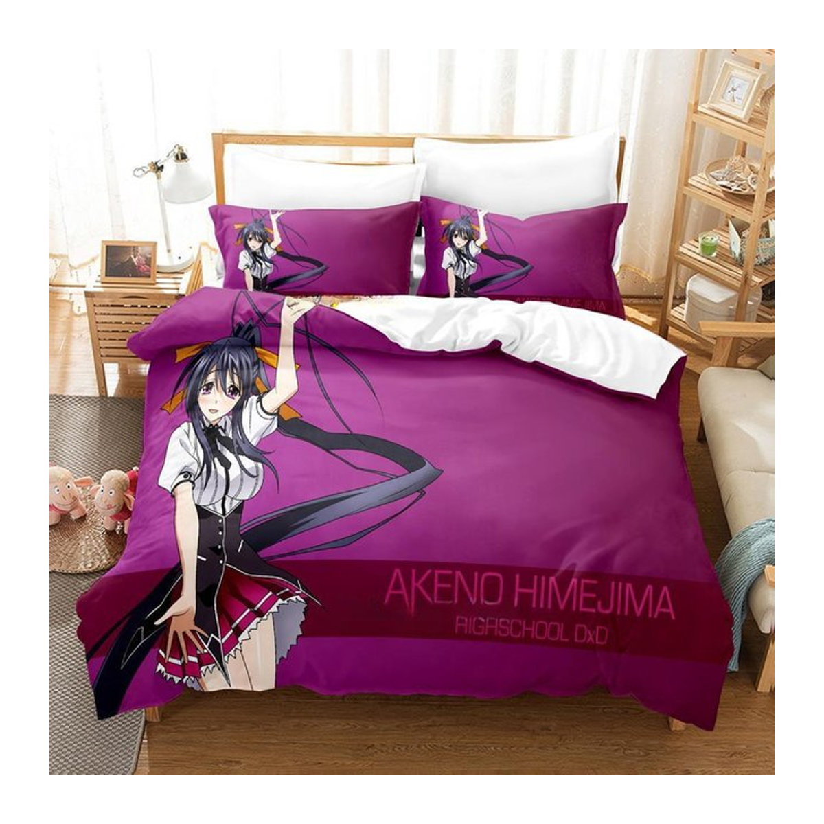 High School DxD Anime Bettwäscheset für Erwachsene und Kinder, 3-teilig, B/H: 135 x 200 cm - Bild 1