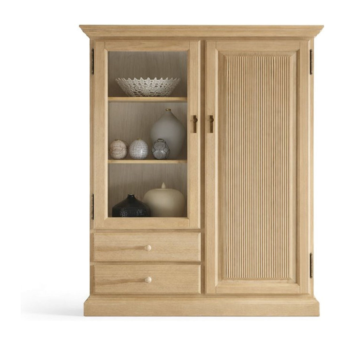 Highboard Cadiz aus massivem Kiefernholz in Natur im Landhaus- und Skandinavien-Stil - Bild 1