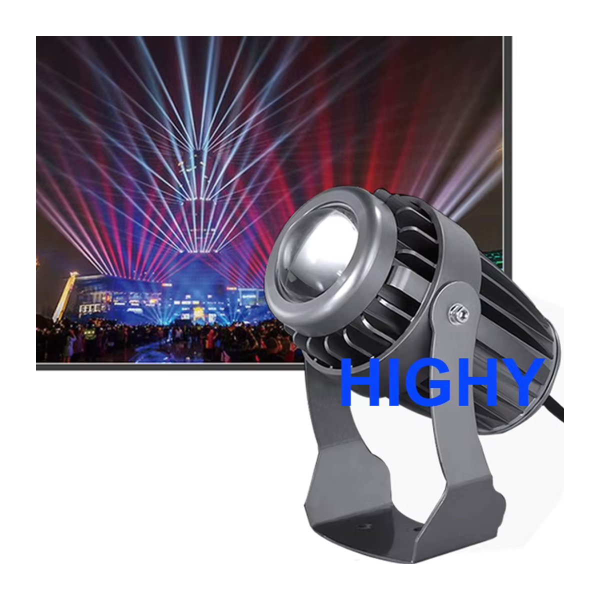 HIGHY LED Außenstrahler IP65 wasserdicht 10 W in Blau und Grau aus Aluminium - Bild 2
