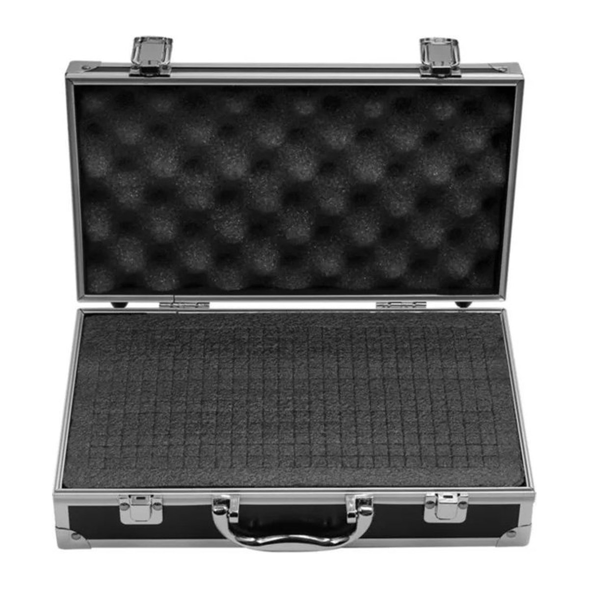 HILEBACK Aluminium-Werkzeugkasten Schwarz, tragbarer Aufbewahrungskoffer mit Schwammfutter, schlagfest, B/T/H: 30 x 17 x 8 cm - Bild 1