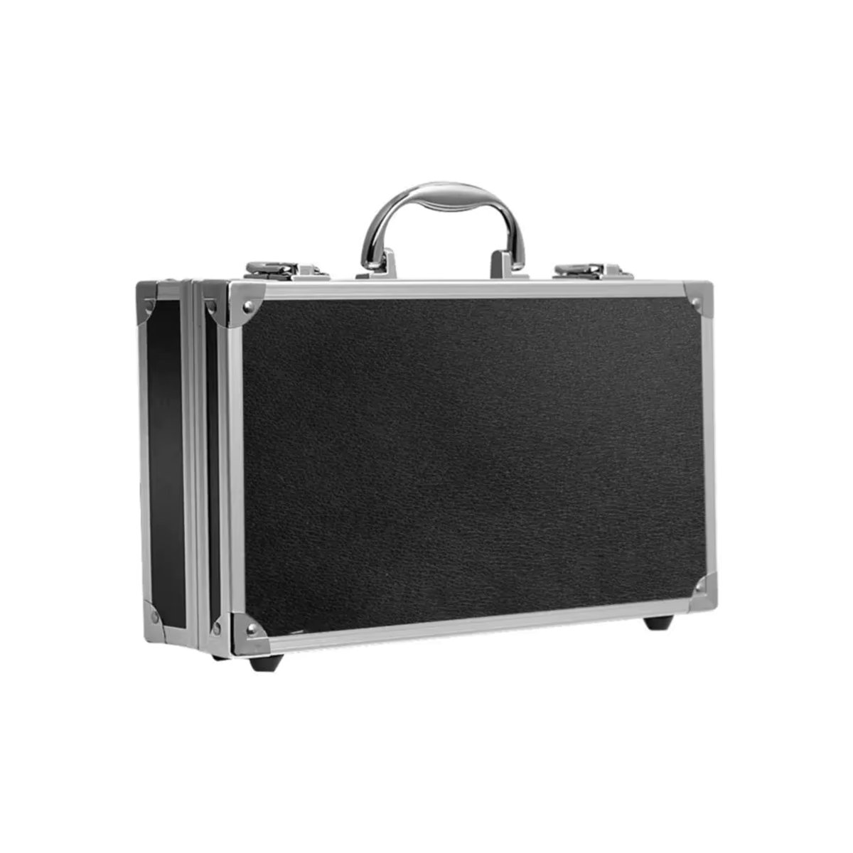HILEBACK Aluminium-Werkzeugkasten Schwarz, tragbarer Aufbewahrungskoffer mit Schwammfutter, schlagfest, B/T/H: 30 x 17 x 8 cm - Bild 3