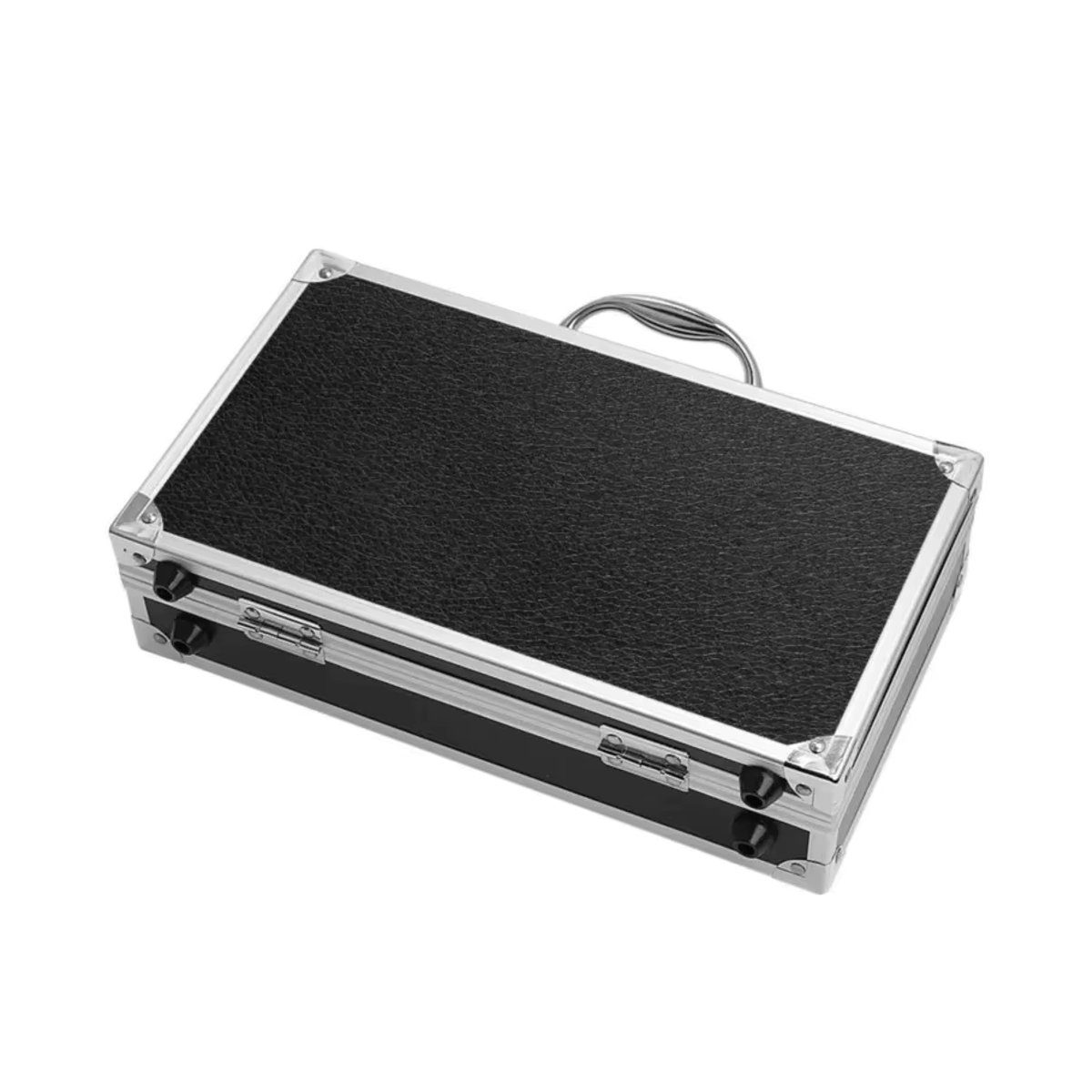 HILEBACK Aluminium-Werkzeugkasten Schwarz, tragbarer Aufbewahrungskoffer mit Schwammfutter, schlagfest, B/T/H: 30 x 17 x 8 cm - Bild 4