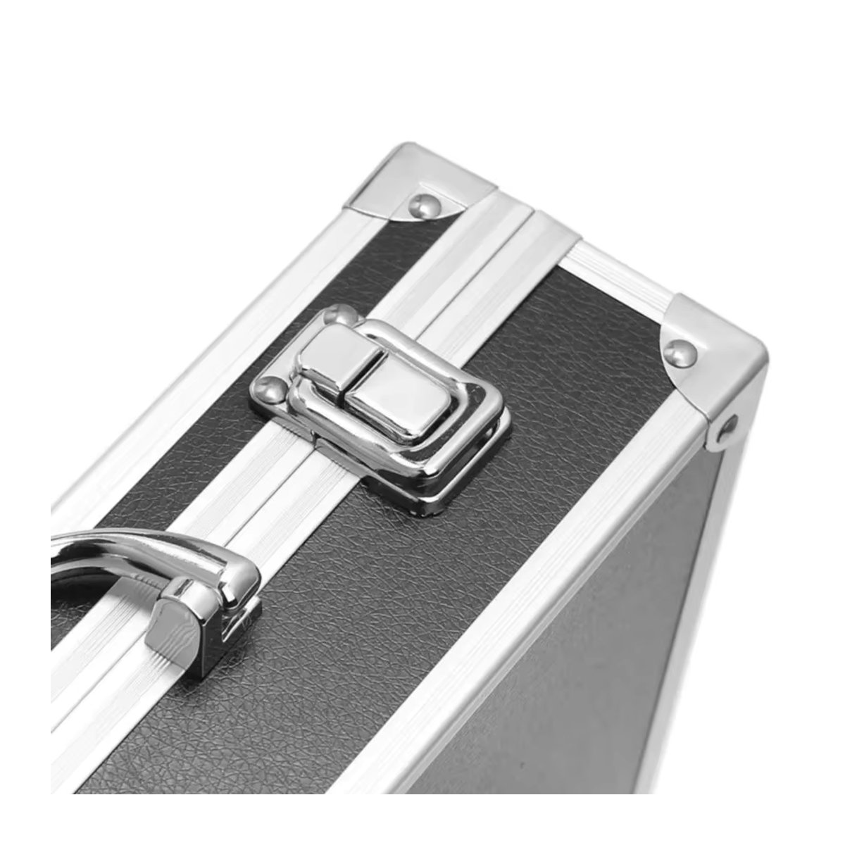HILEBACK Aluminium-Werkzeugkasten Schwarz, tragbarer Aufbewahrungskoffer mit Schwammfutter, schlagfest, B/T/H: 30 x 17 x 8 cm - Bild 5