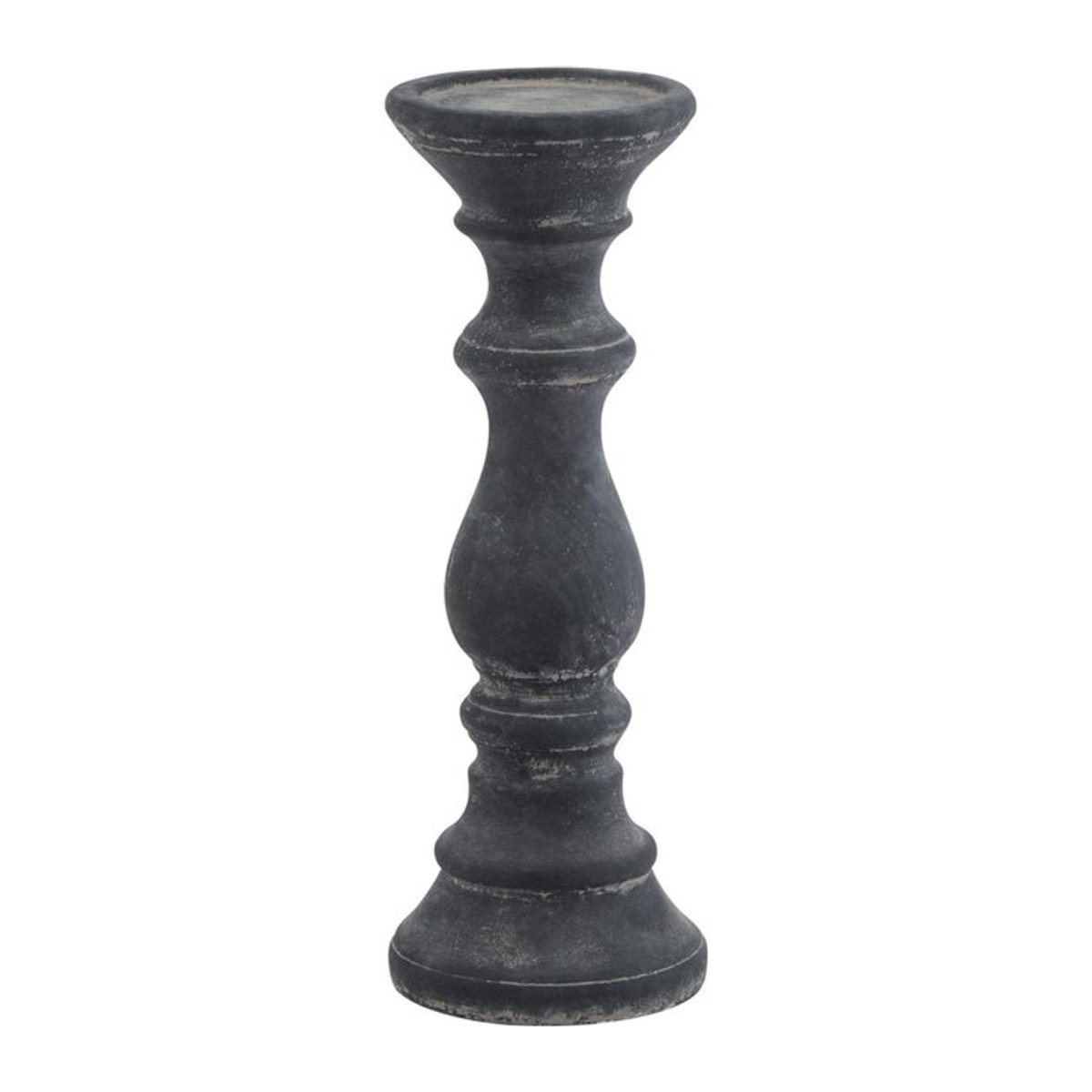 Hill Interiors Amalfi Säulen-Kerzenständer aus Keramik in Grau, Höhe: 20 cm, Breite: 10 cm, Tiefe: 10 cm - Bild 1