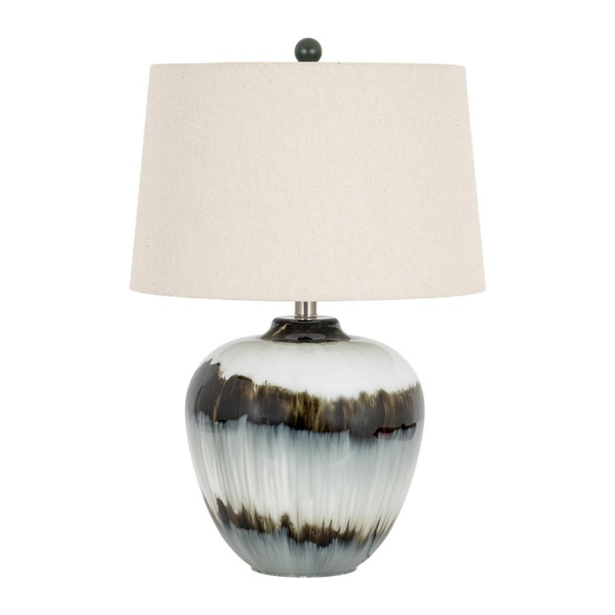 Hill Interiors Mitternachtsschatten Leinen Tischlampe schwarz, H: 55,0 cm, B: 38,0 cm, T: 38,0 cm - Bild 1