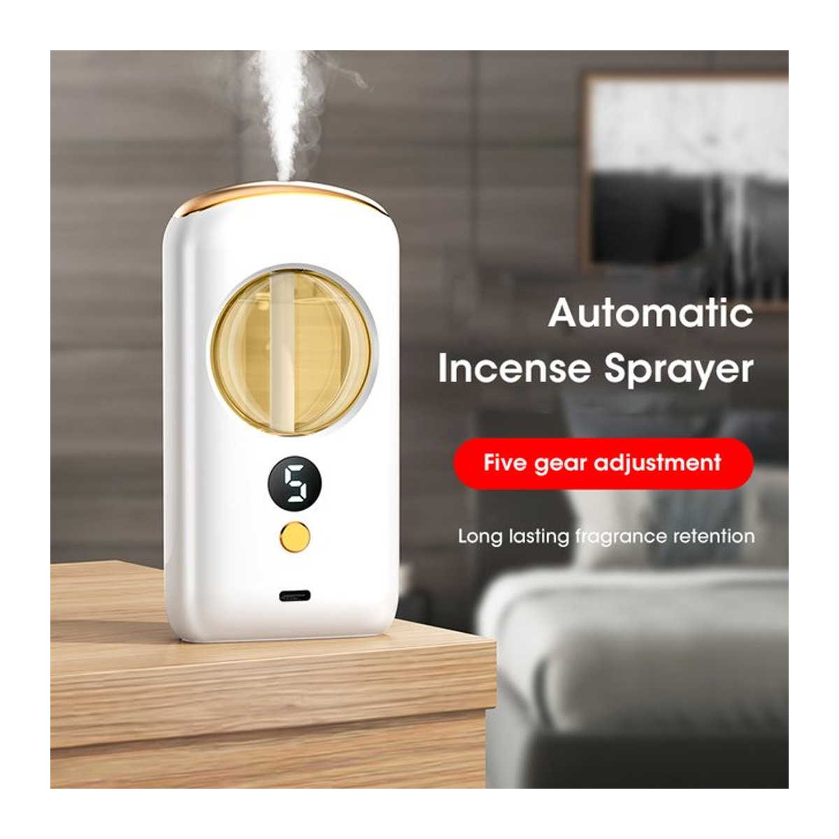 Hilton Mini Aromatherapie Diffusor für den Schreibtisch mit Lavendel-Duft in Weiß und Lila - Bild 1