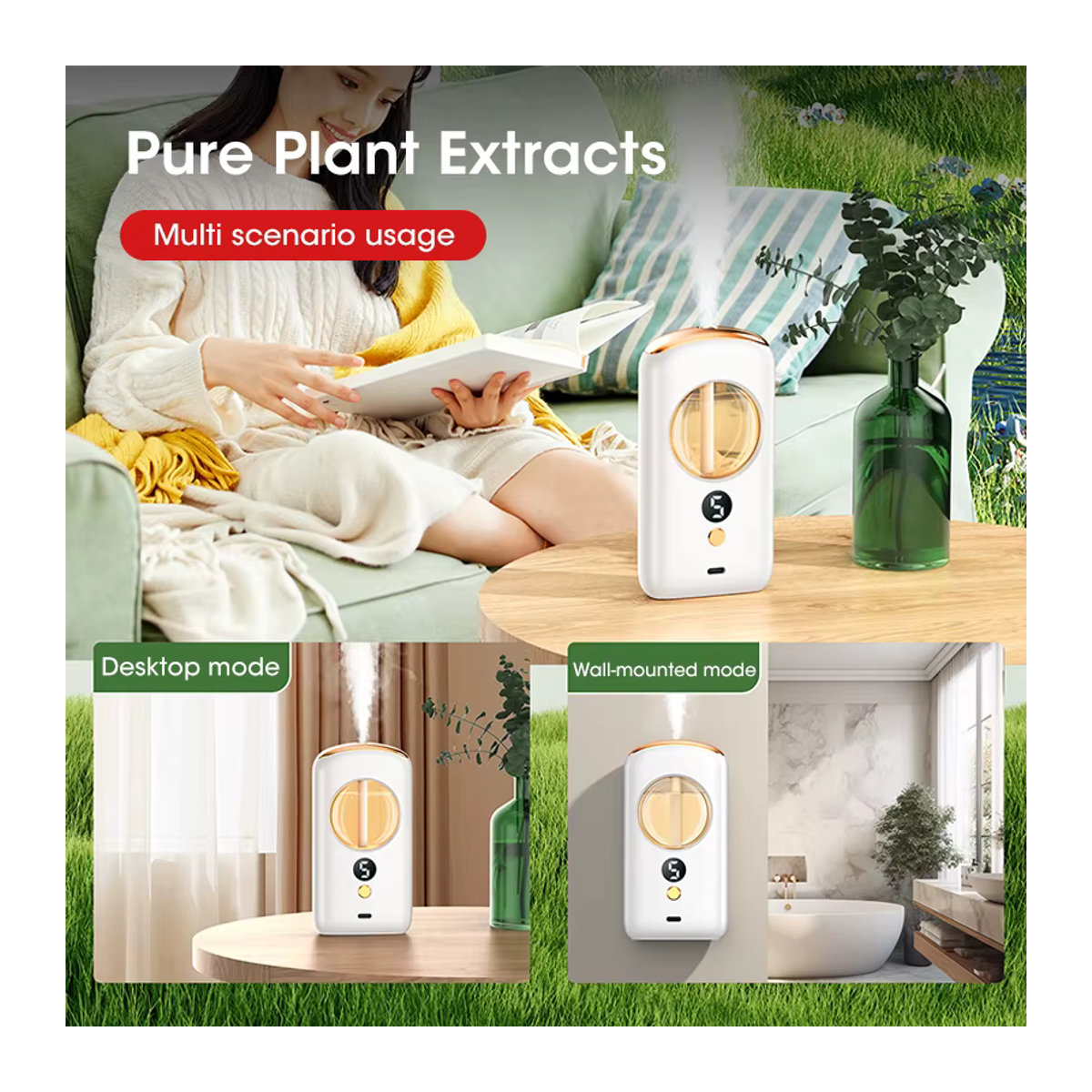 Hilton Mini Aromatherapie Diffusor für den Schreibtisch mit Lavendel-Duft in Weiß und Lila - Bild 6
