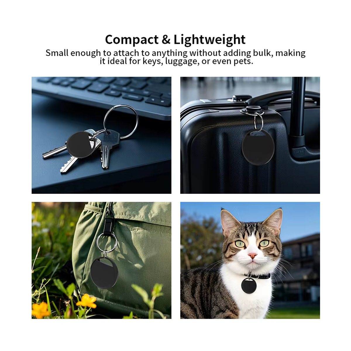 HIMOJO Bluetooth GPS Tracker Schwarz Minimalistisch für Android und Google Find My Device App als Schlüssel Finder und Pet Locator für Xiaomi und Samsung Handys - Bild 2