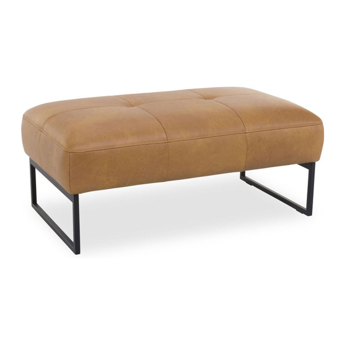 Himolla Polsterhocker 9360 Modern in Anthrazit aus Echtleder mit Metallgestell - Bild 1
