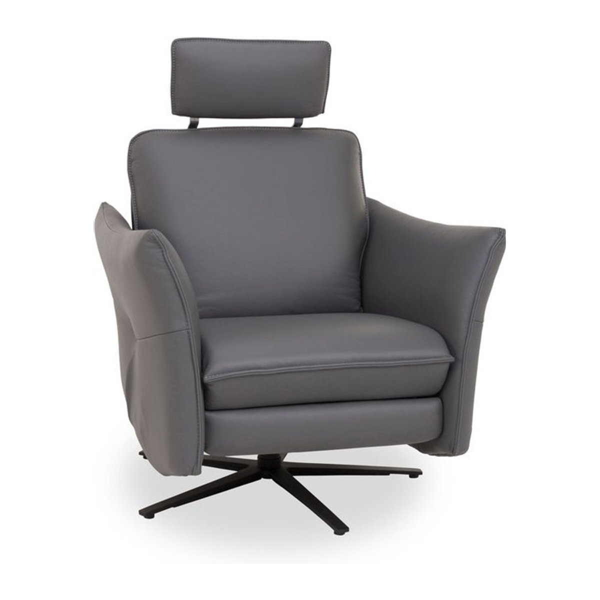 Himolla Relaxsessel FESTKOGEL in Anthrazit und Grau aus Echtleder, Modernes Design, B/T/H: 80 x 94 x 50 cm - Bild 1