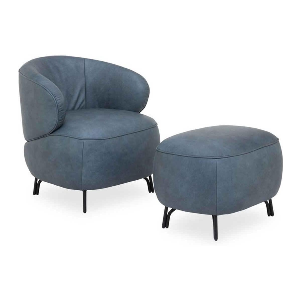 Himolla Sessel HOCHFELLN in Echtleder mit Metallgestell in Türkis, Anthrazit oder Blau im modernen Design - Bild 1