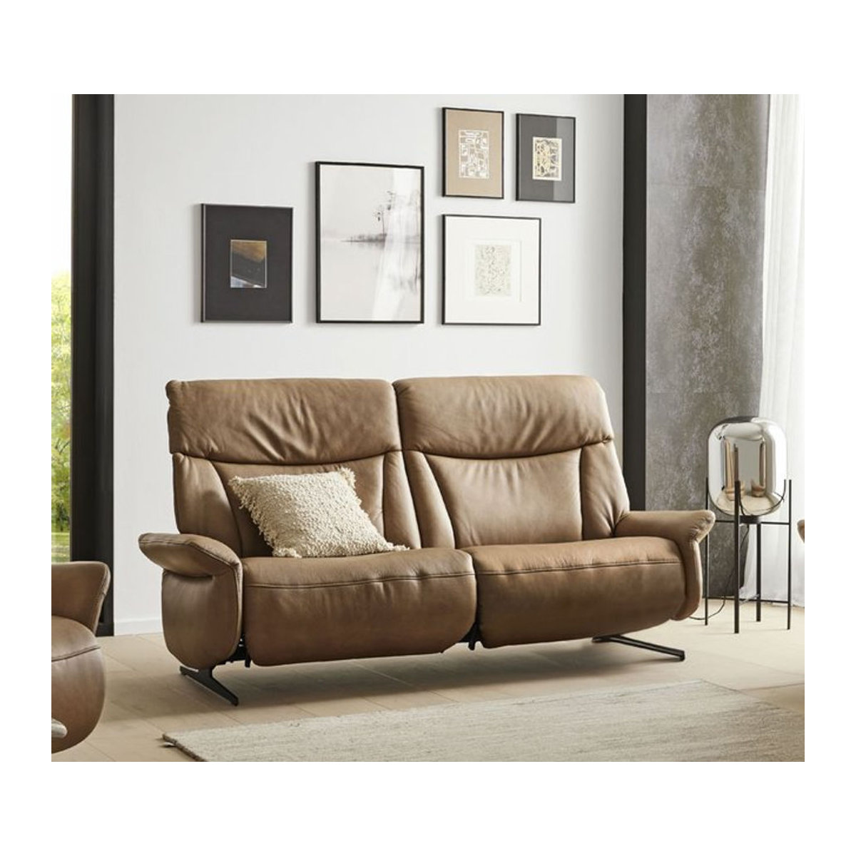 Himolla Sofa VARIA 4473 als 2,5 Sitzer aus Echtleder in Anthrazit oder Braun, Modernes Design, B/T/H: 175 x 90 x 90 cm - Bild 1