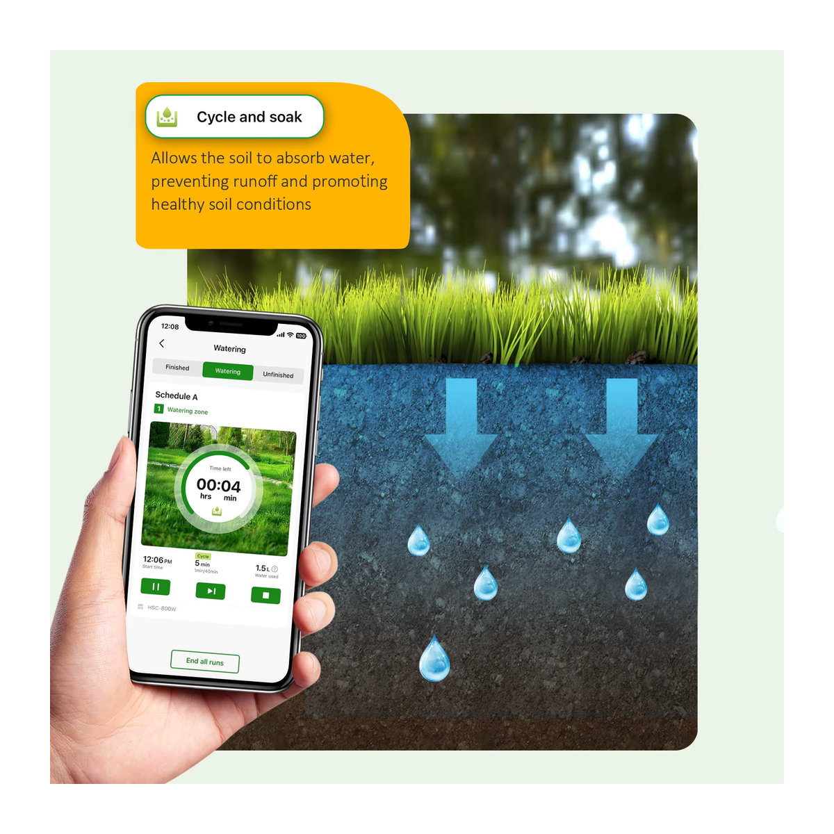HiOazo 8-Zonen Smart-Bewässerungsregler mit WiFi und LCD-Display für Rasen und Innenhof zur App-basierten Steuerung inklusive Wetterschätzung und manueller Bewässerung - Bild 4