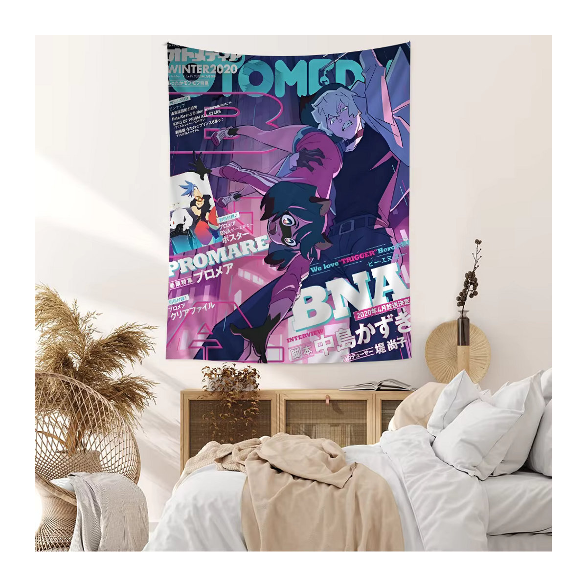 Hippie Wandteppich mit Tier-Motiv und Tarot-Design, bunter Wandbehang für dein Wohnheim, B/H: 70 x 70 cm - Bild 2