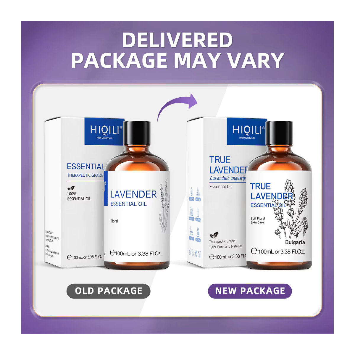 HIQILI Ätherisches Lavendelöl für Aromatherapie und Massage, 100 ml - Bild 2