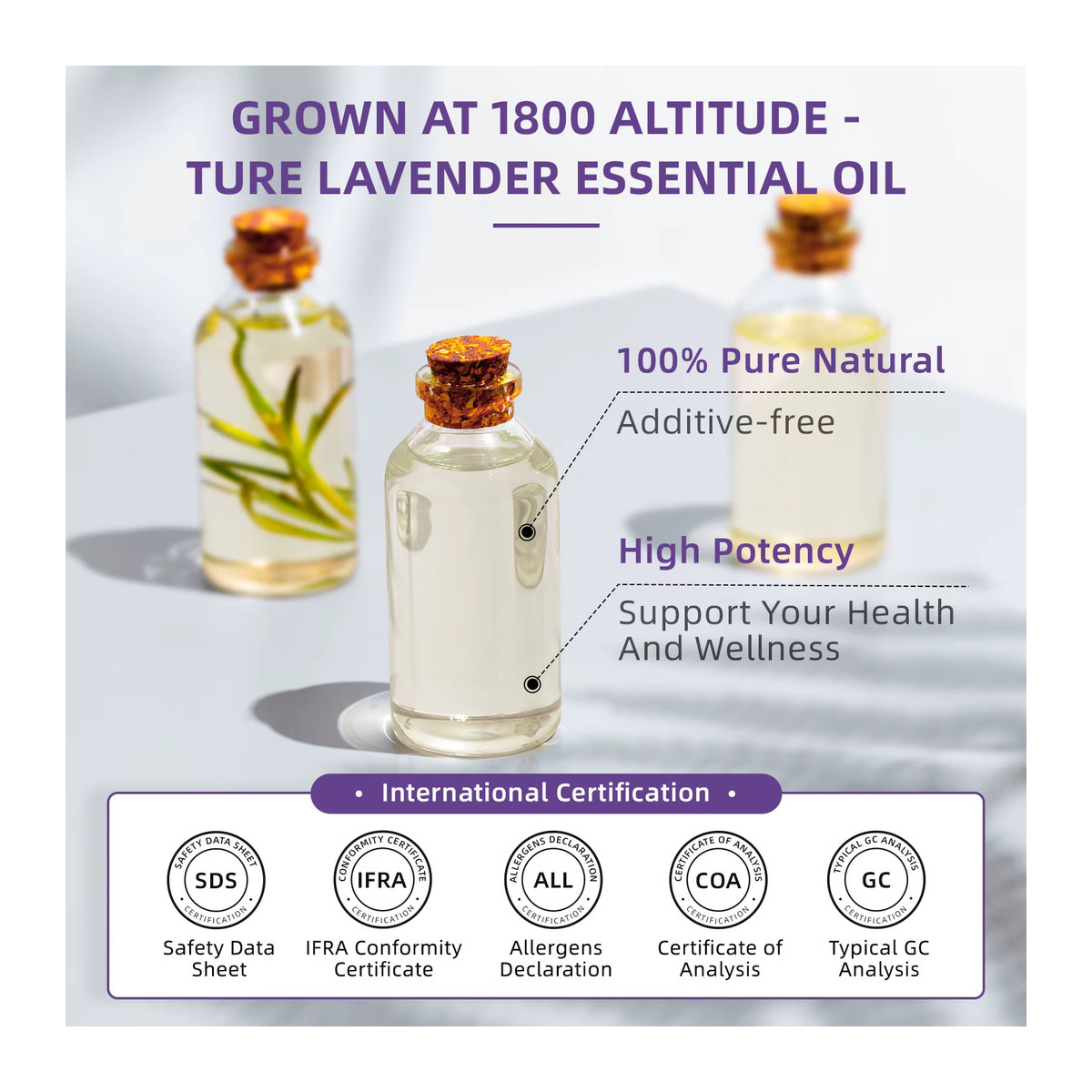HIQILI Ätherisches Lavendelöl für Aromatherapie und Massage, 100 ml - Bild 5