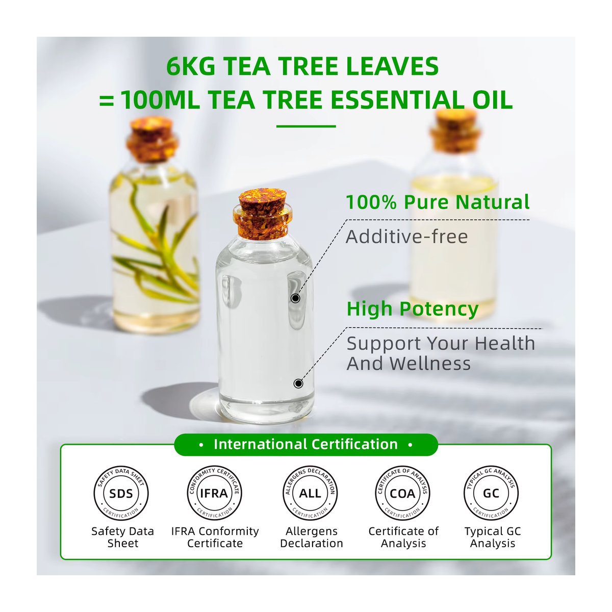 HIQILI Ätherisches Teebaumöl für Aromatherapie und Massage, 100 ml - Bild 5
