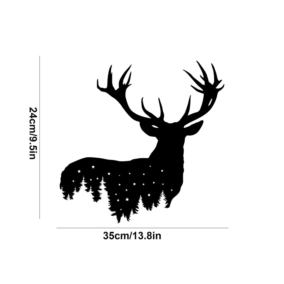 Hirsch Wandkunst aus Stahl als dekoratives Metall-Wandelement für Wohnzimmer, Badezimmer, Küche oder Outdoor-Bereiche - Bild 2