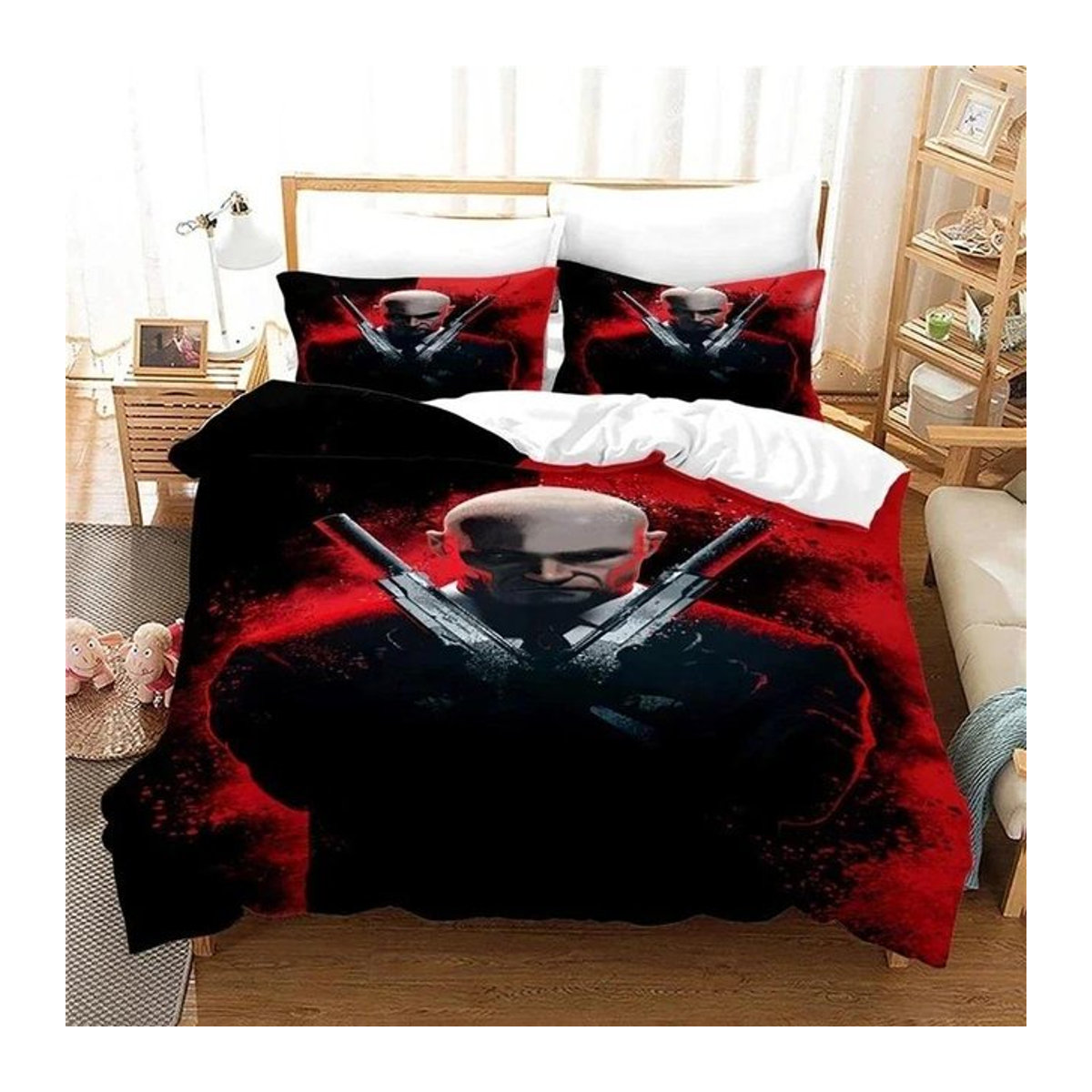 Hitman Killer Bettwäsche Set mit Bettbezug und Kissenbezug für Kinder und Erwachsene B/H: 135 x 200 cm - Bild 1