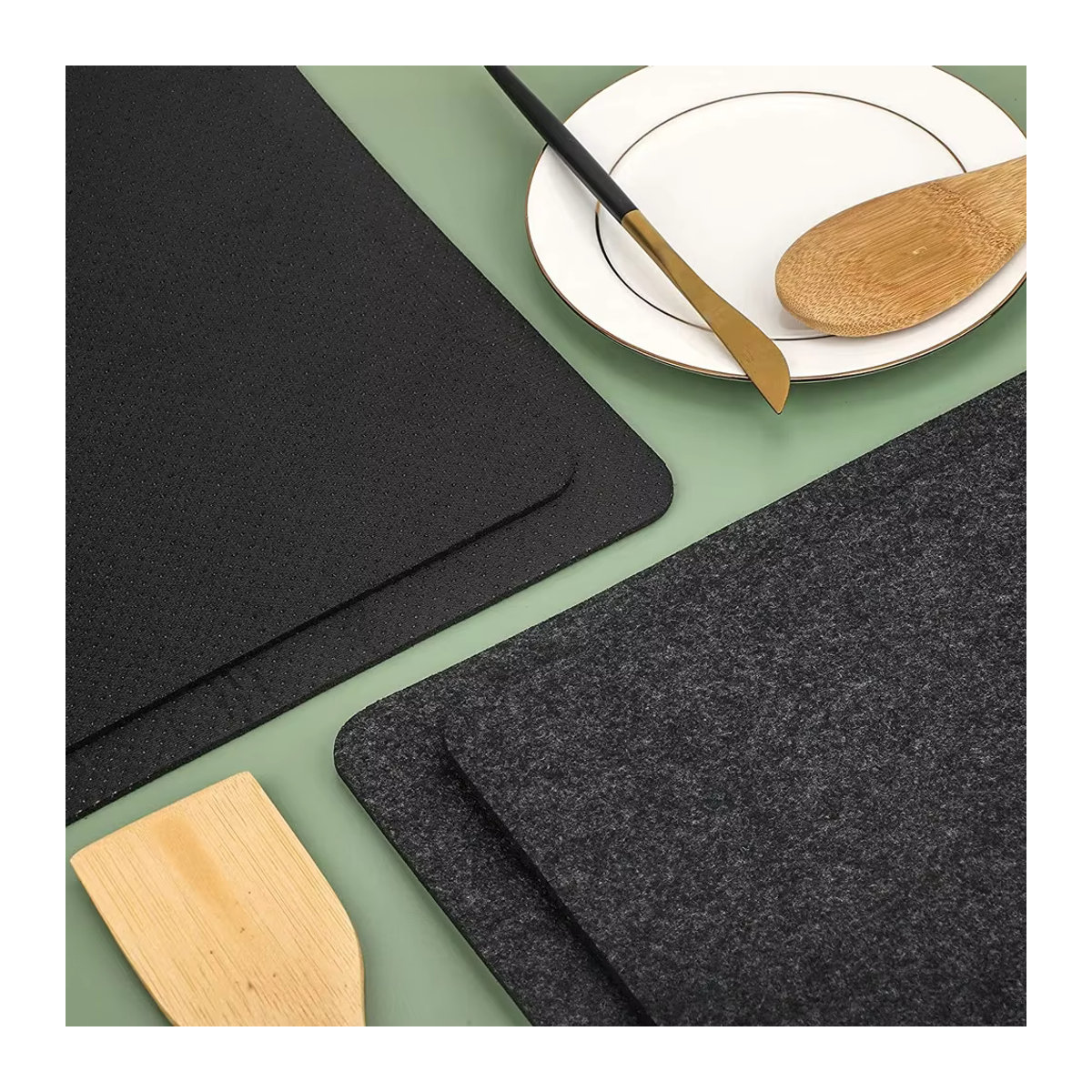 Hitzebeständige Filzmatten in Schwarz als Schutzmatte für Heißluftfritteusen, Kaffeemaschinen und als Tischset für Couchtische - Bild 5