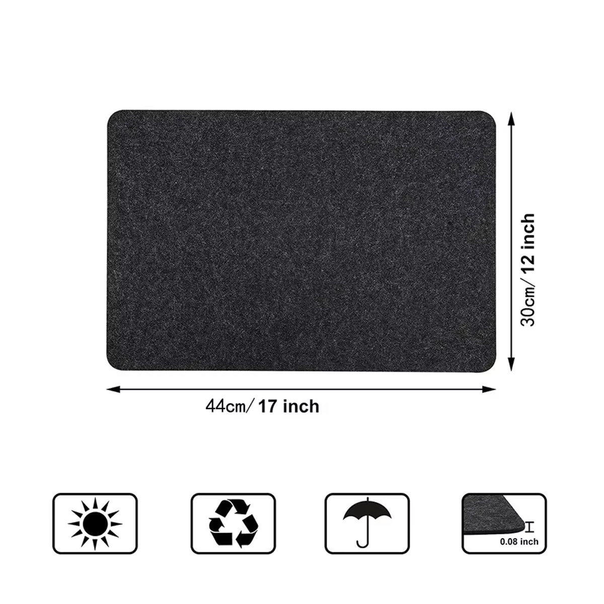 Hitzebeständige Filzmatten in Schwarz als Schutzmatte für Heißluftfritteusen, Kaffeemaschinen und als Tischset für Couchtische - Bild 6