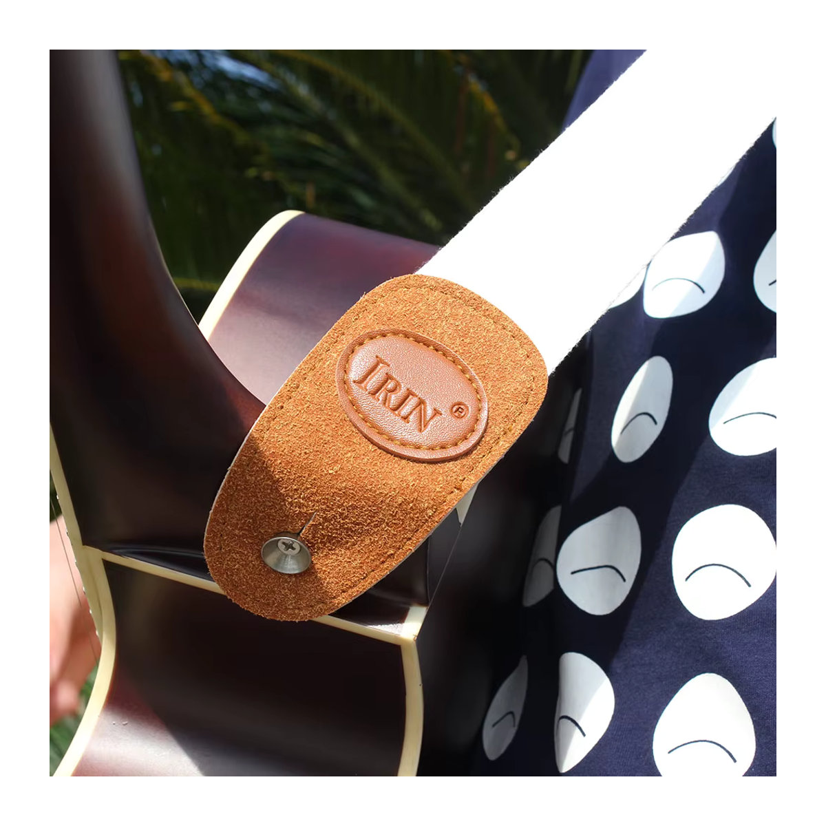 HK.LADE Gitarrengurt aus reiner Baumwolle in Bunt und Grün im Bohemian-Design, verstellbar für Bass, Akustik- und E-Gitarren - Bild 4