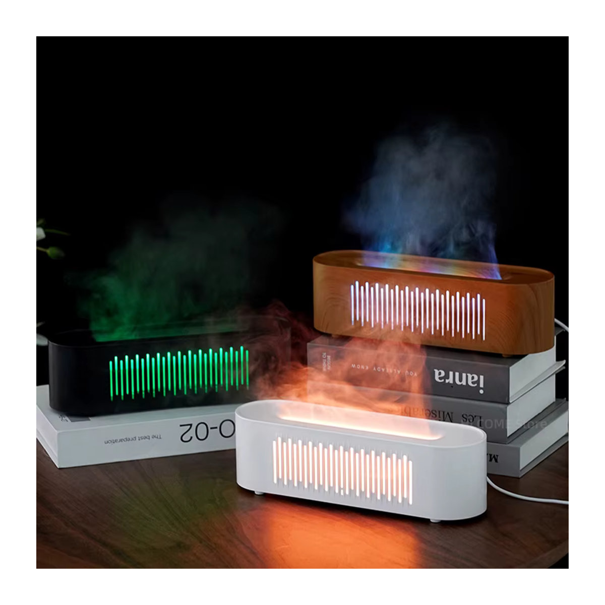 HLCOME Ultraschall Aromadiffusor mit Flammen-Effekt und RGB-Nachtlicht, Weiß, 260 ml - Bild 4