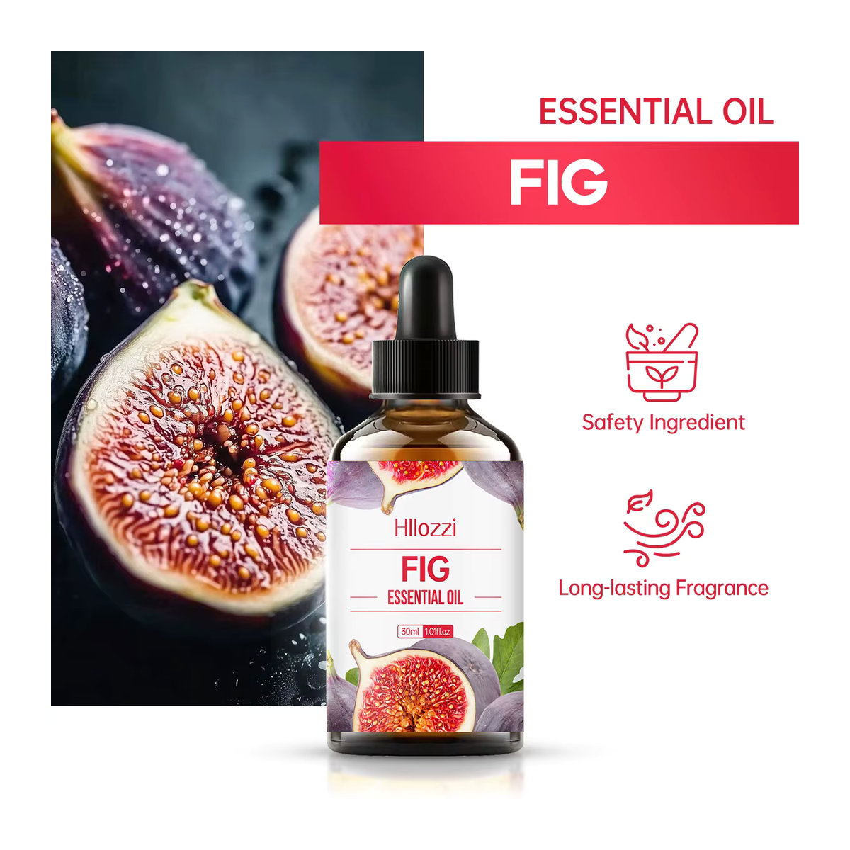 Hllozzi Ätherisches Feigenöl, reines Pflanzenöl für Aromatherapie und DIY-Produkte, 30 ml - Bild 2
