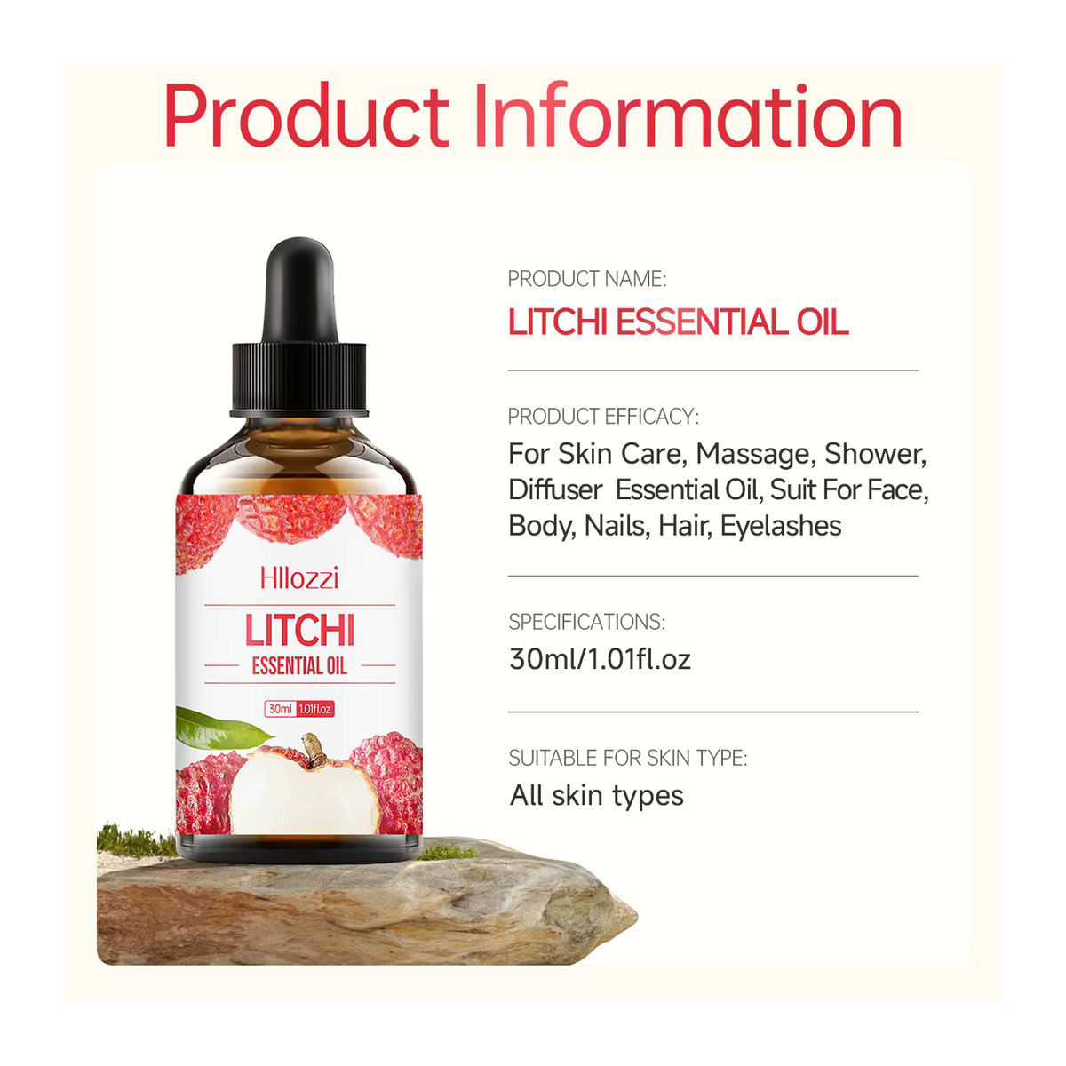 Hllozzi Ätherisches Litschi-Öl, reines Pflanzenöl für Aromatherapie und Diffusoren, 30 ml - Bild 5