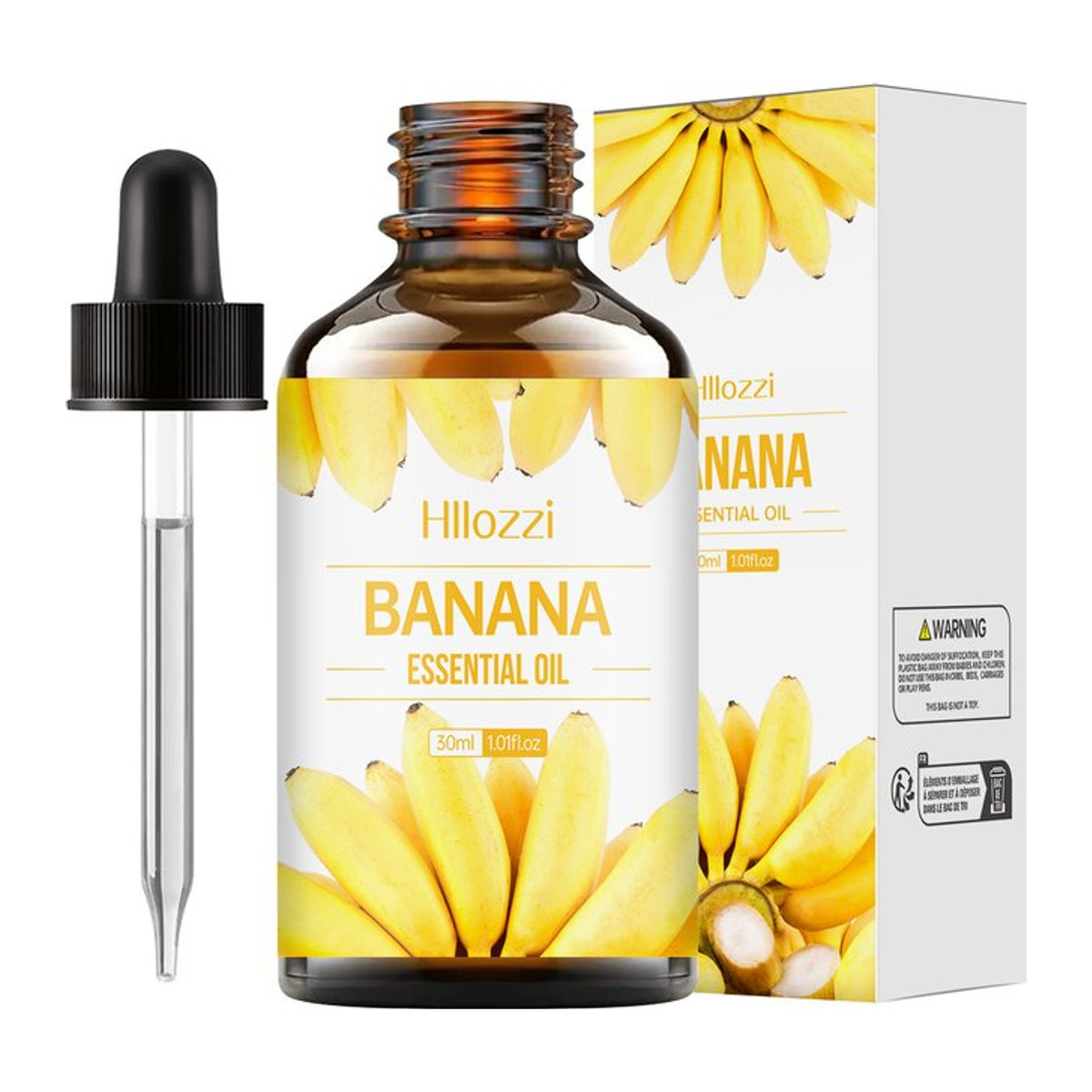 Hllozzi Bananenöl ätherisches Öl für Haut und Haar, 30 ml, Gelb Transparent - Bild 1