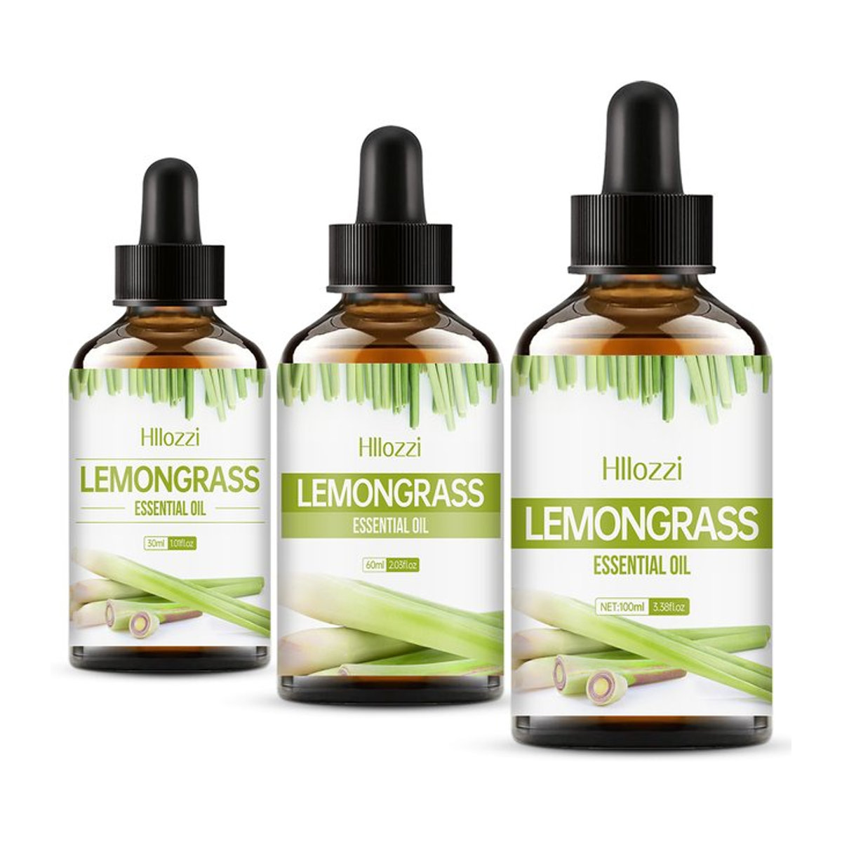 Hllozzi Zitronengrasöl in brauner Glasflasche für Aromatherapie und Luftbefeuchter - Bild 1