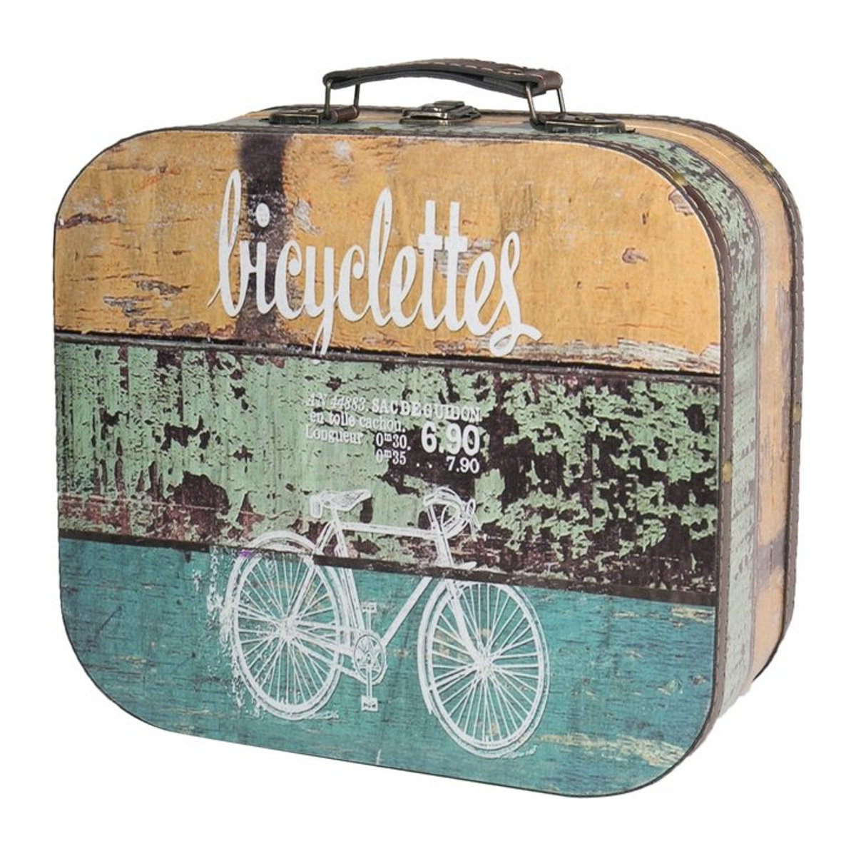 HMF VKO206 Vintage Koffer aus Holz in Mehrfarbig, B: 32 cm, T: 29,5 cm, H: 12 cm - Bild 1
