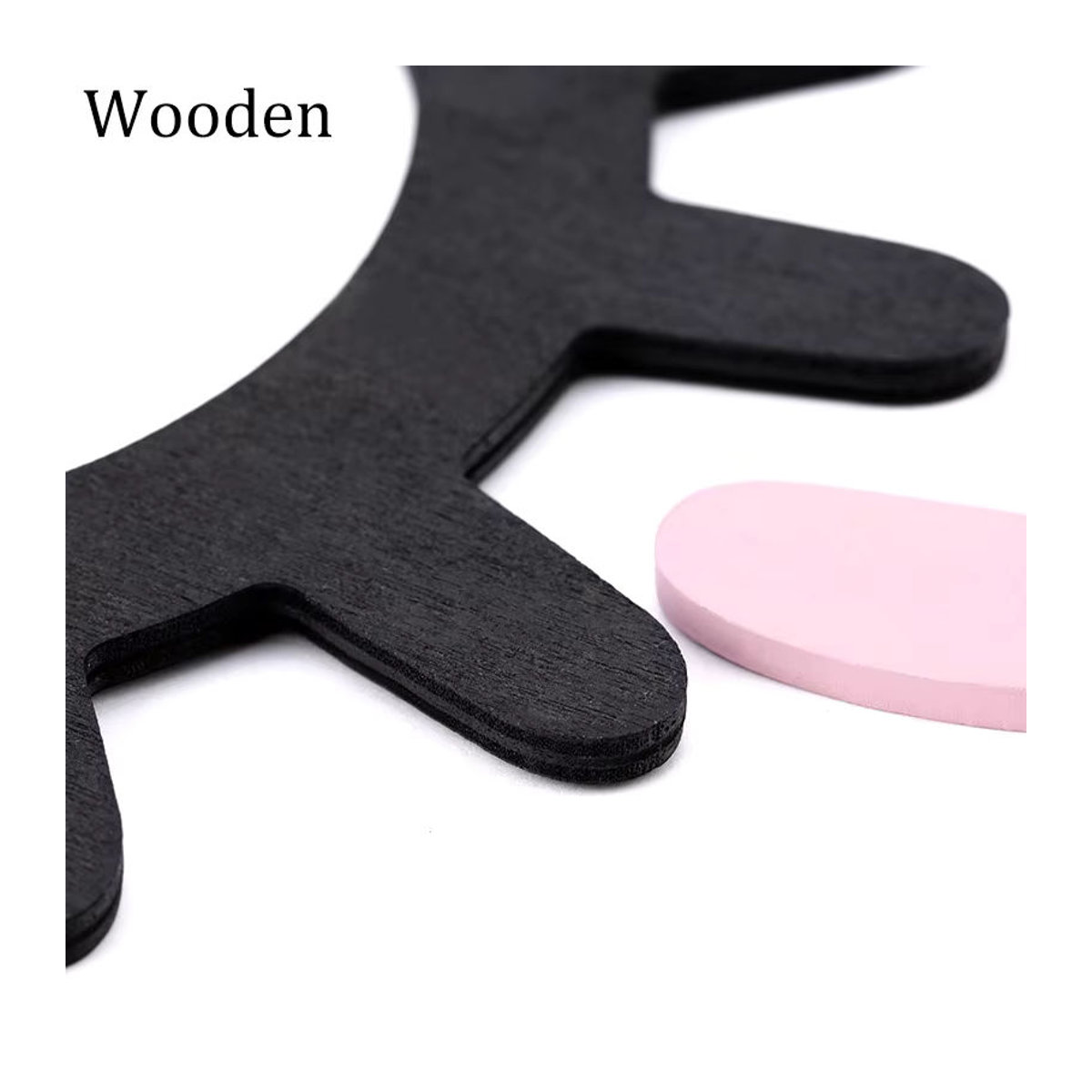 HMQ beauty 2er Set Holz Wandaufkleber mit 3D Augen und Wimpern Muster in Schwarz und Mehrfarbig zur Dekoration für Wimpernstudios und Schönheitssalons - Bild 5