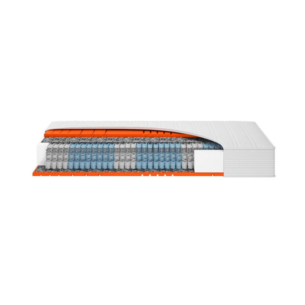 Hn8 Schlafsysteme Dynamic XXL Taschenfederkern-Matratze mit 7 Zonen, Weiß, B: 160 cm, L: 200 cm, H: 24 cm, Belastbar bis 200 kg, Härtegrad H5 - Bild 1