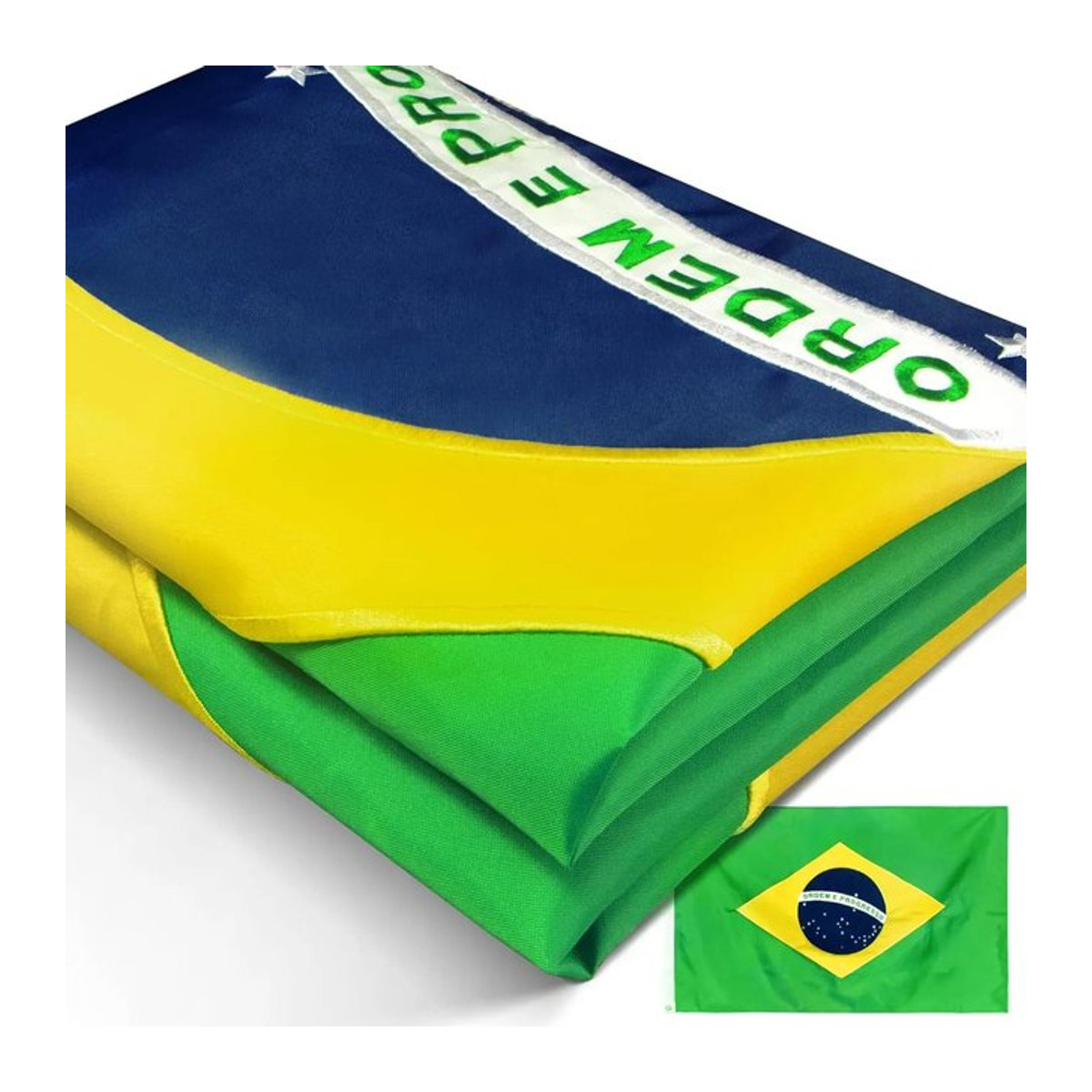 Hochwertige Brasilien Flagge aus besticktem Nylon, wasserdicht und robust, B/H: 91,44 x 152,4 cm - Bild 1