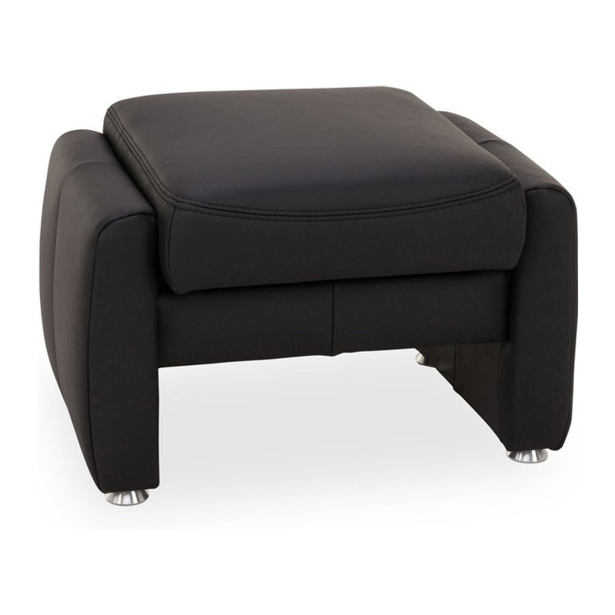Hocker Relax Elastoform STEVE Polsterhocker aus schwarzem Echtleder in modernem Design - Bild 1